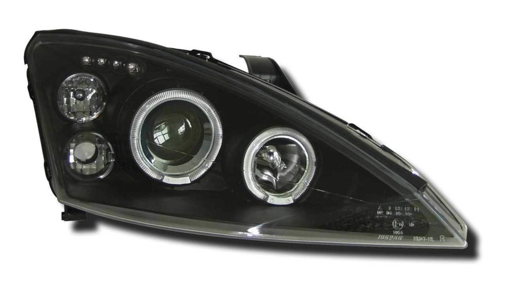 Black Projector Angel Eye Headlights Lamps For Ford Focus Mk1 Facelift