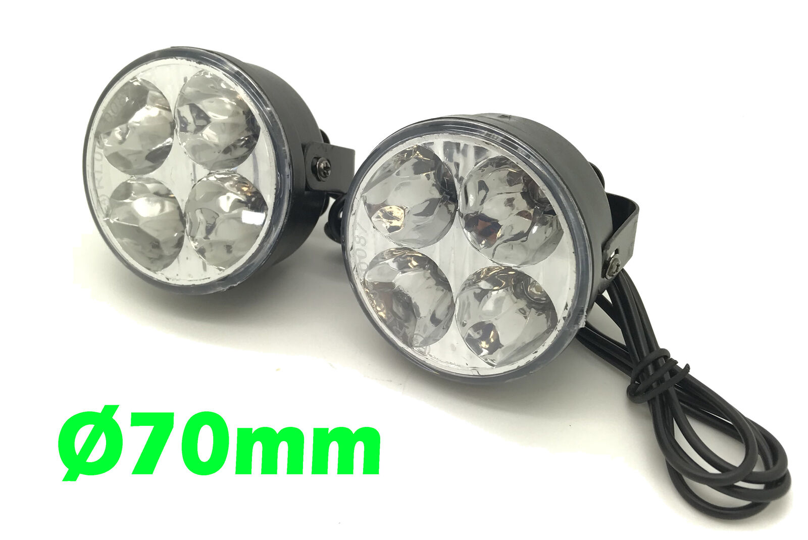 Round DRL 4 LED Daytime Running Lights Lighting Front Spot Fog