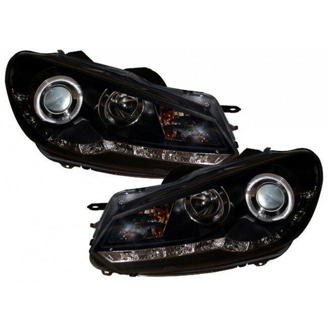 Black Drl Look Devil Eye Projector Headlights Lamp Part For Vw Golf 6 09 Car Mod Shop