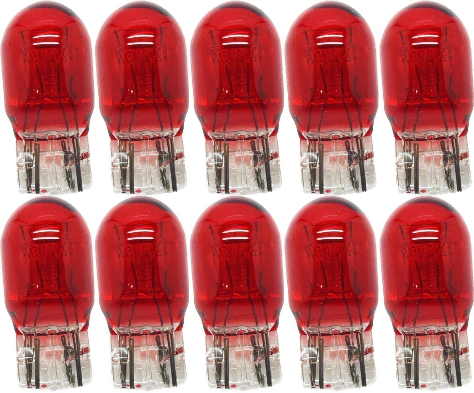 10 x 580 W21/5W Red bulbs stop tail fog light bulb 7443 capless 12v 21w ...