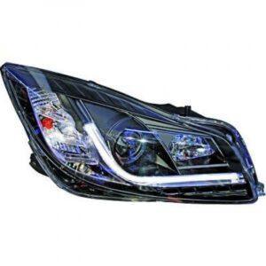 LHD Design Headlight Pair LED lightbar DRL Clear Black H7 H7 Vauxhall Insignia 08-On