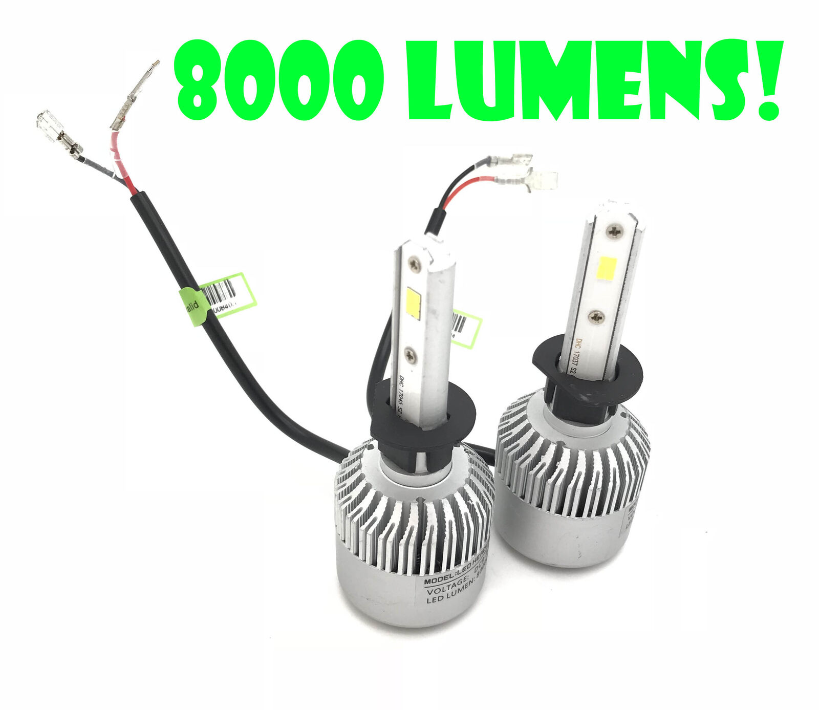 H1 100W COB LED HEADLIGHT BULBS KIT 8000 LUMENS 12-24V CANBUS