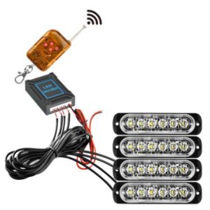 4 x amber/yellow hazard emergency strobe LED lights flashing recovery truck van remote
