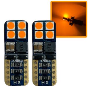 2 x amber side repeater Bulbs Pair 3030 SMD LED Canbus Error Free 501 W5W T10 194